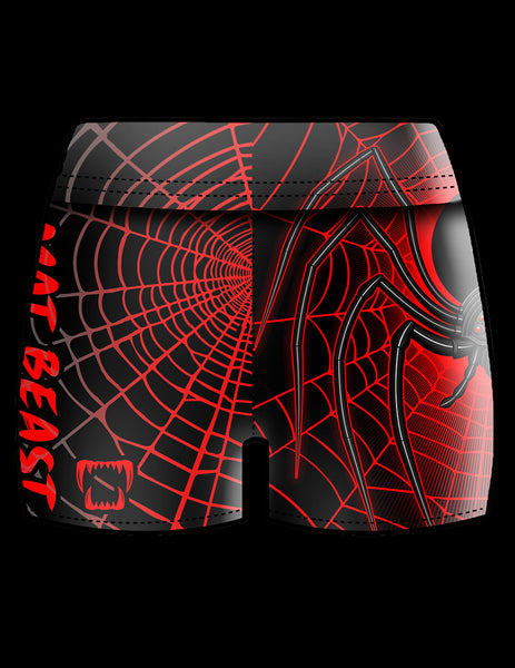 "Black Widow" Womens High Waisted Compression Shorts